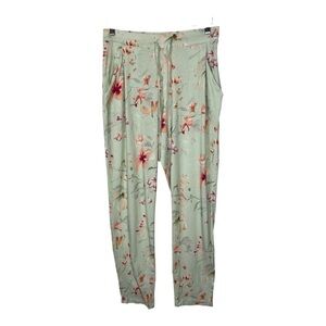 Hanro Sz S Pajama Pant/Lounge Pant Pale Green Floral Cotton/Modal